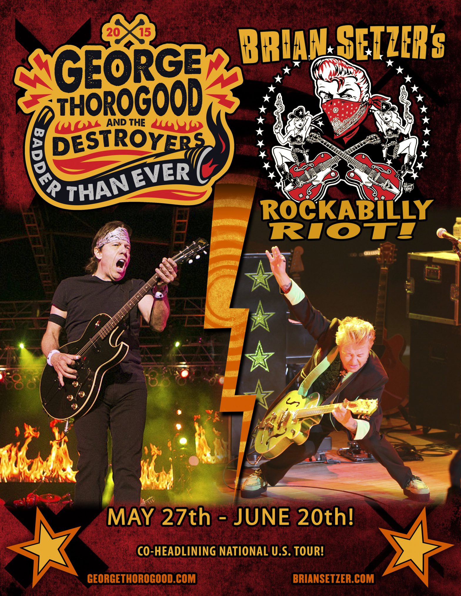 Thorogood and The Destroyers and Brian Setzer coheadline on